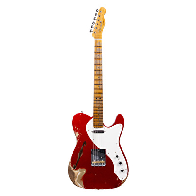 Fender Custom Shop 50s Thinline Telecaster Heavy Relic Aged Candy Apple Red Elektro Gitar